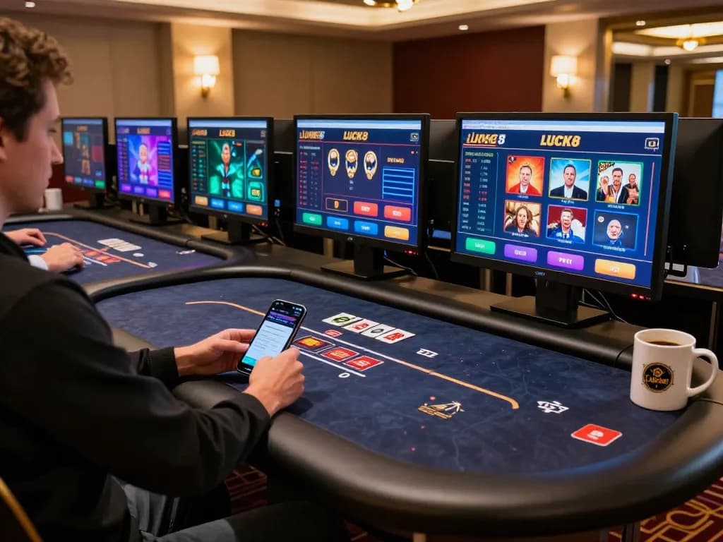 Engaging gameplay on LUCK8's online casino platform with multiple games displayed