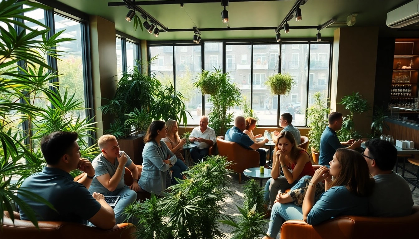 Experience the vibrant atmosphere of the Best Cannabis Clubs Madrid with cozy interiors.