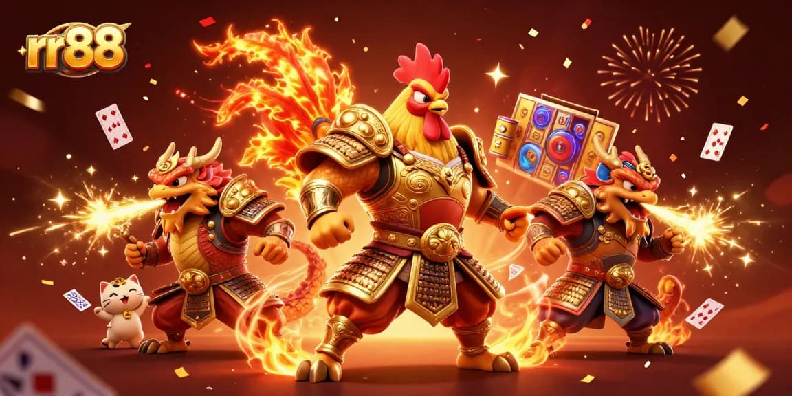 Engage with rr88’s vibrant gaming scene featuring thrilling characters in a casino environment.