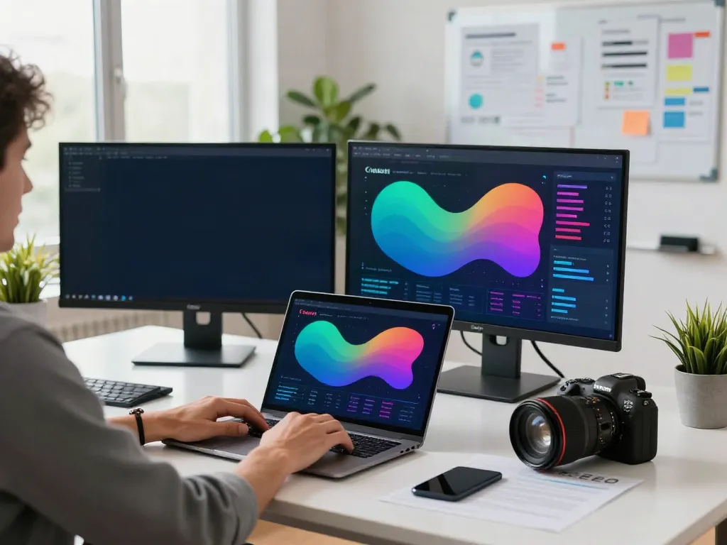 SEO specialist utilizing instant indexing tools in a modern workspace.