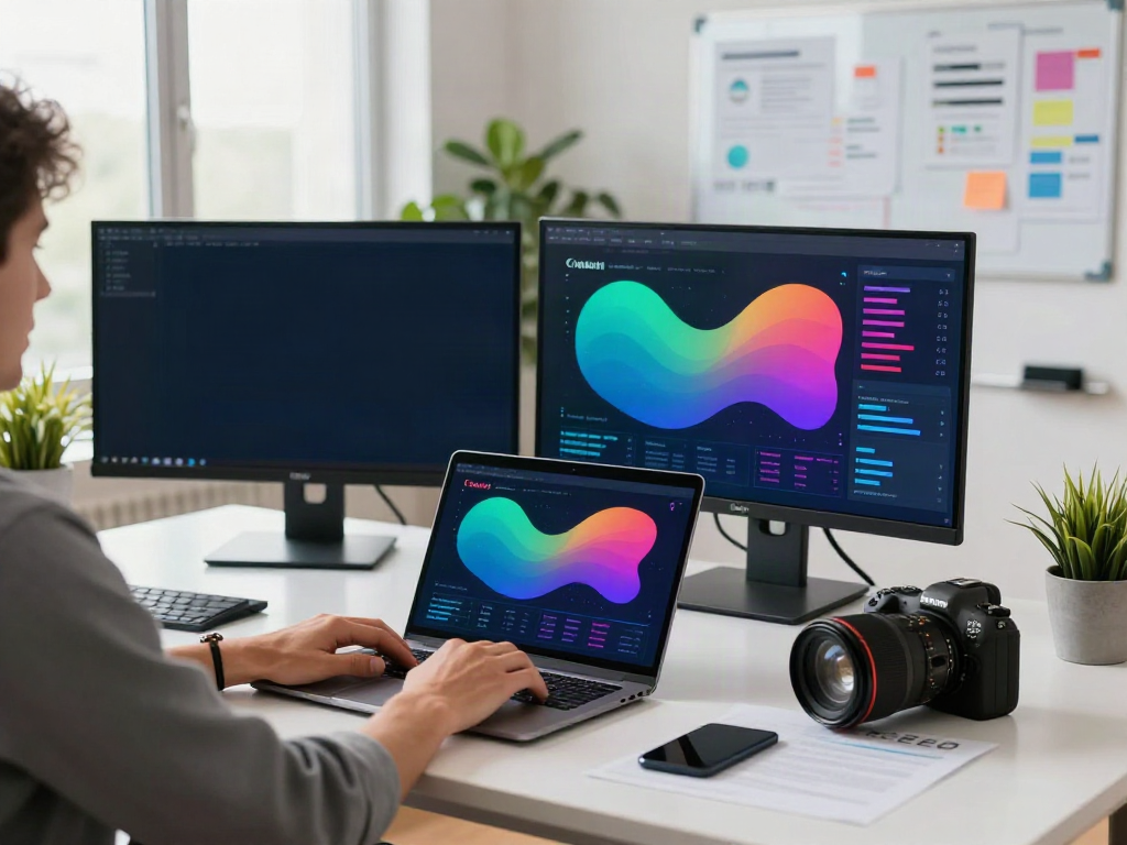 SEO specialist utilizing instant indexing tools in a modern workspace.