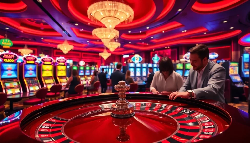 Situs Slot Terpercaya offers thrilling gaming experiences with vibrant roulette tables and lively players.