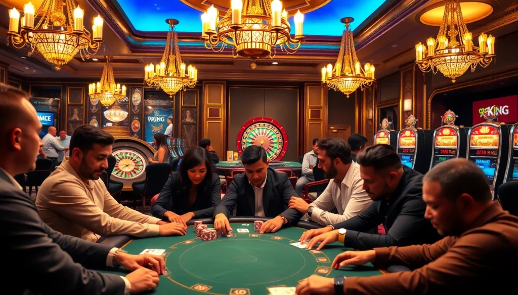 Exciting casino action showcasing high-stakes poker with 79kking.blog promoting thrilling gaming experiences.