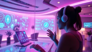 Interactive sex AI technology interface showcasing user engagement and intimacy.