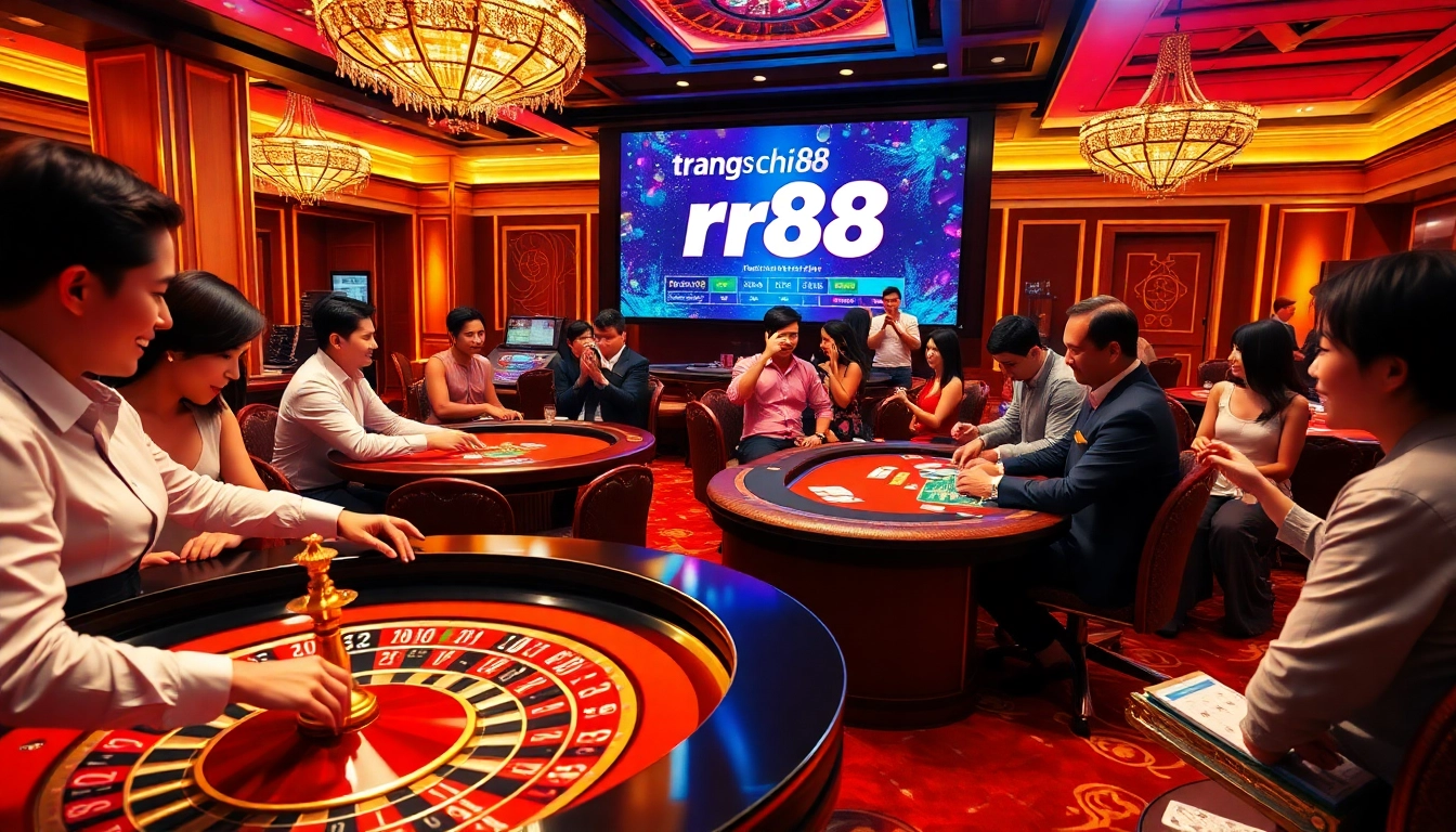 Experience the thrill of gambling at trang chủ rr88 with players enjoying poker and roulette.