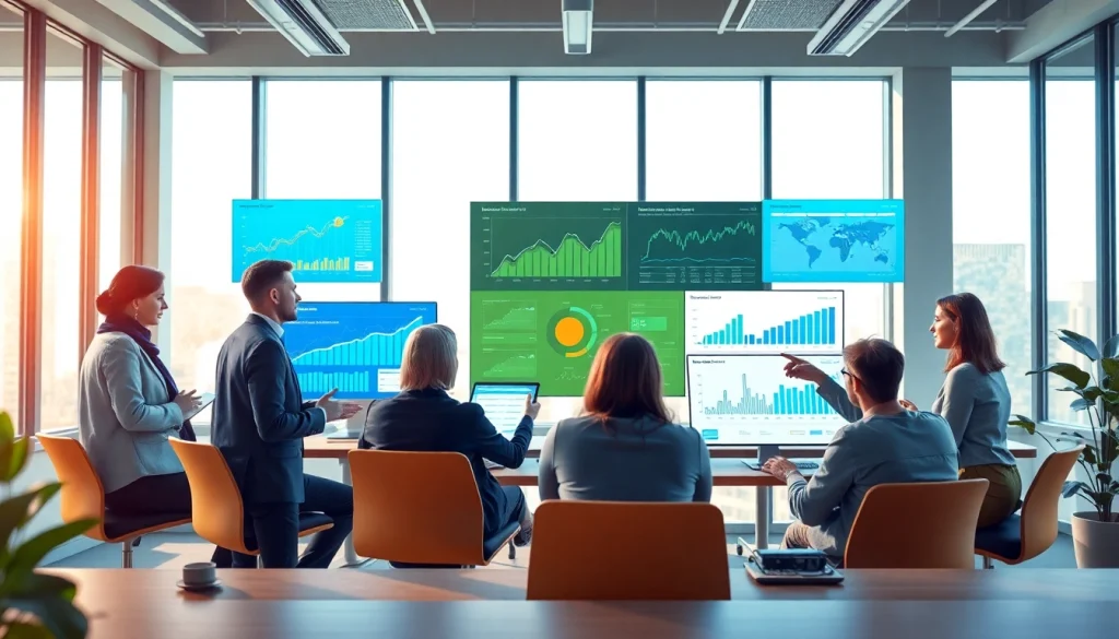 Logo e-arşiv solution showcased in a modern office with professionals collaborating.