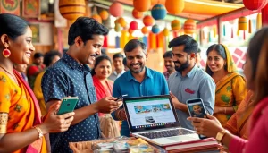 Vibrant marketplace scene illustrating Hela Add's role in Sri Lankan classifieds