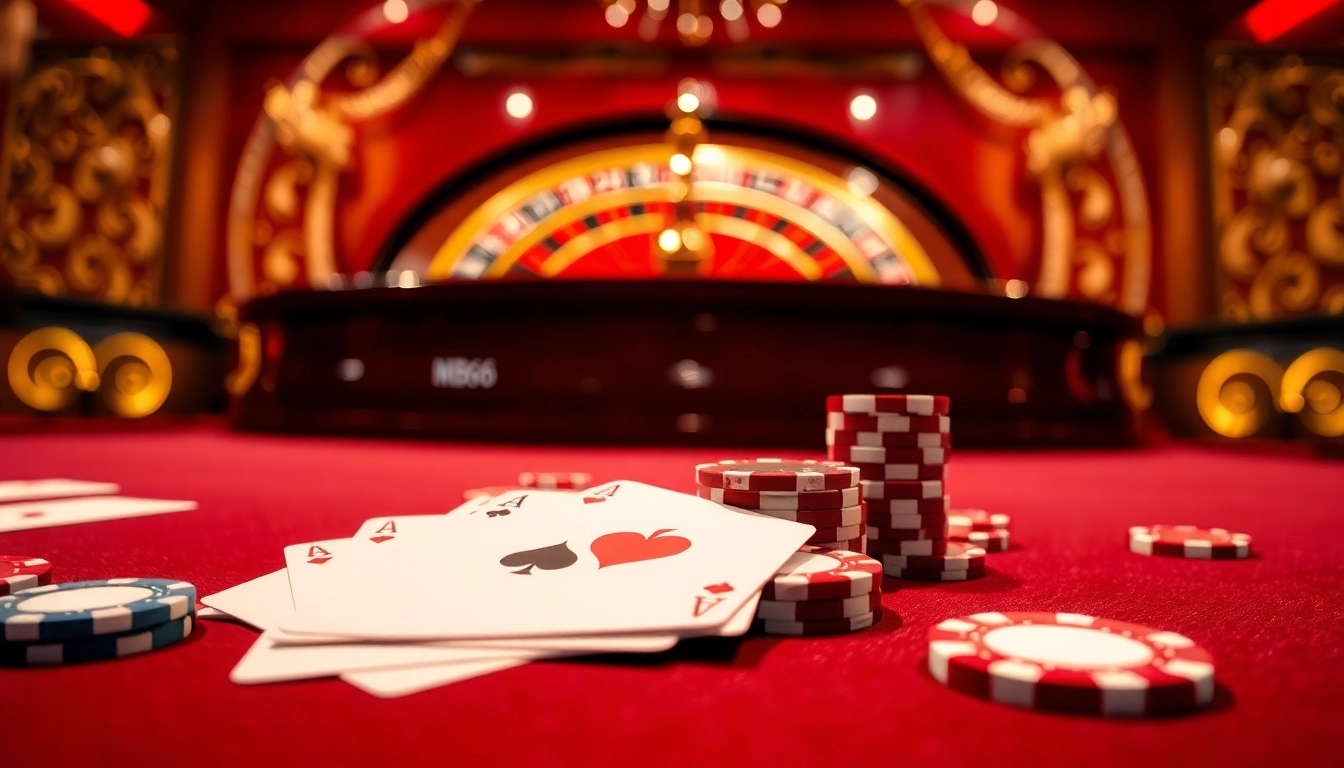 Engage with thrilling games at https://mb66-t.com/ with colorful chips and elegant casino tables.