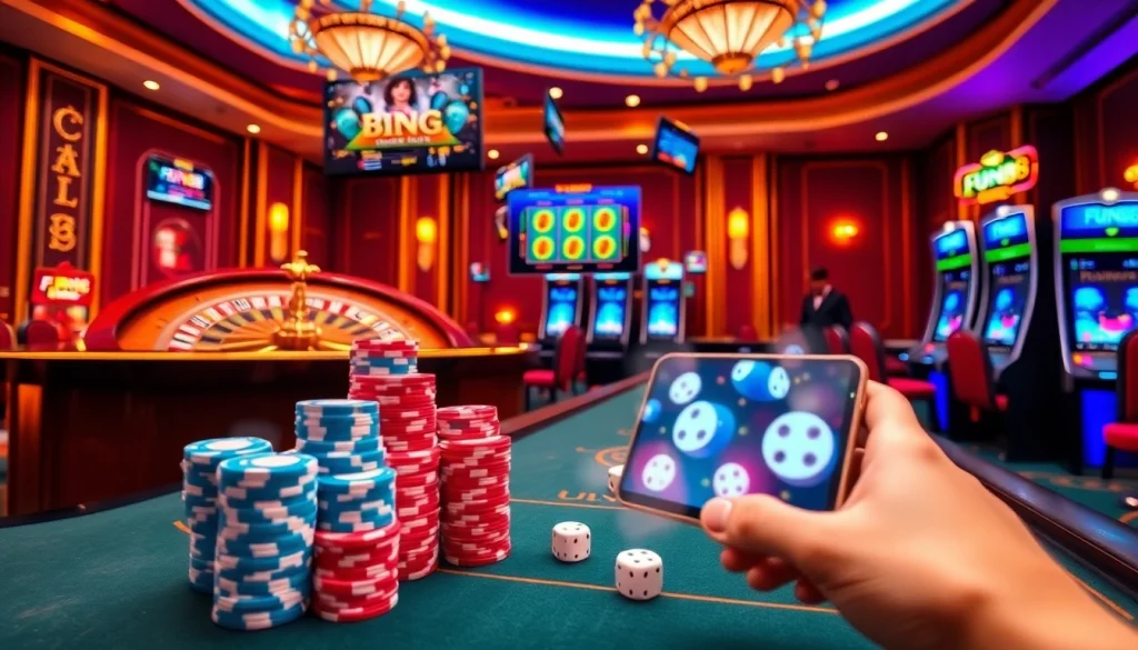 Experience thrilling gameplay with Fun88 at a vibrant online casino featuring roulette and poker.