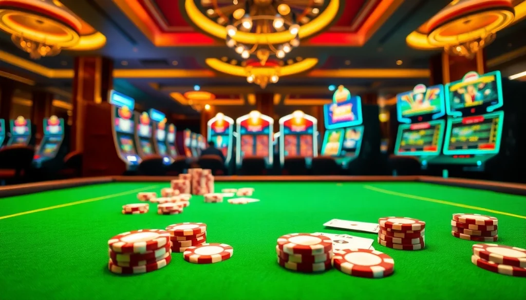 Experience the excitement at nhà cái FLY88 with vibrant casino tables and thrilling gameplay.