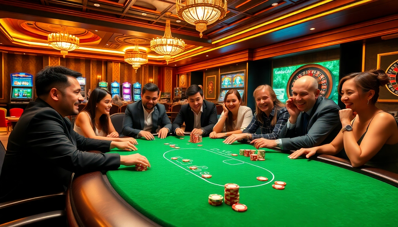 w88 cá cược players enjoying a high-stakes poker game in a luxurious casino setting
