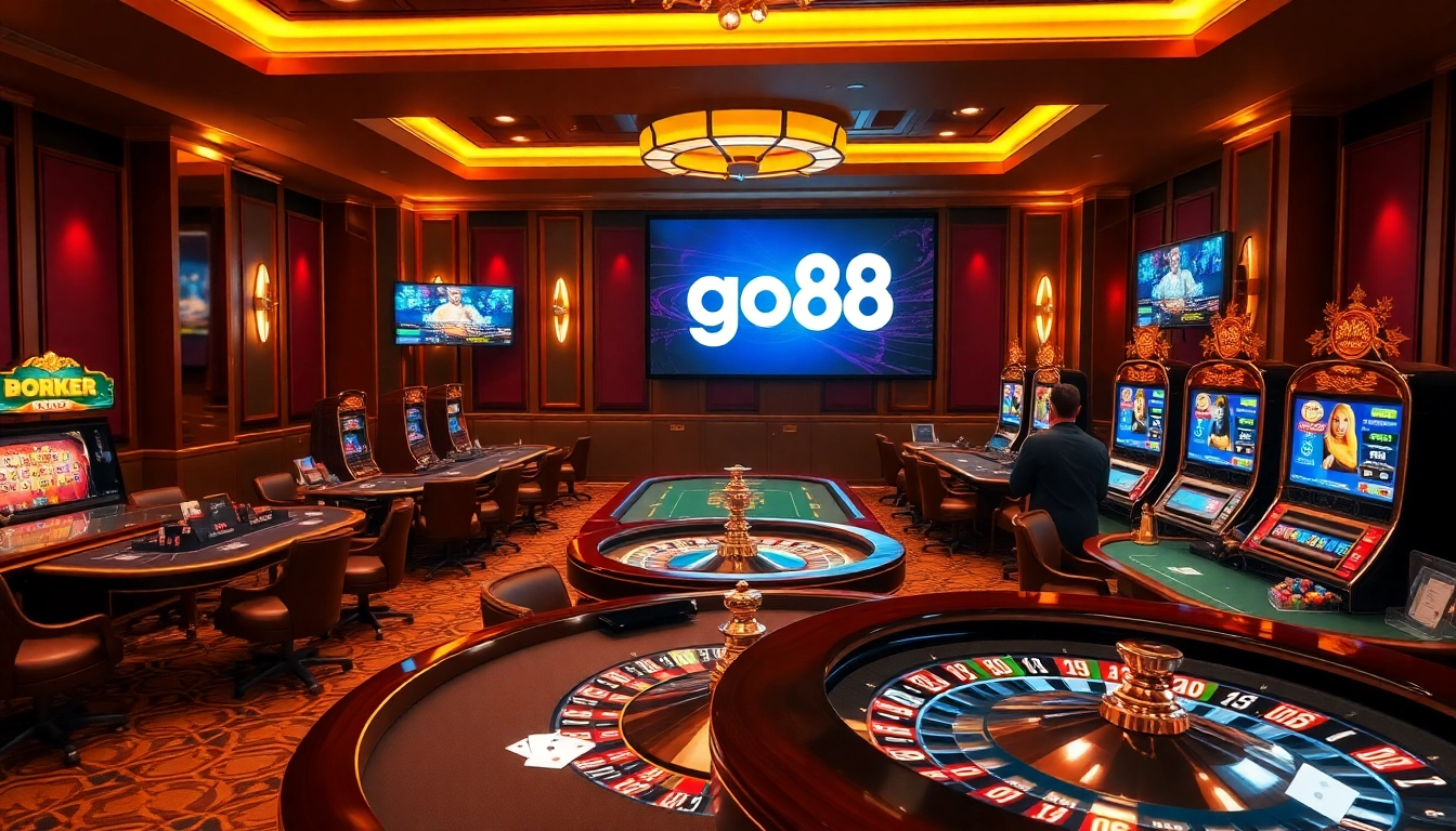 Players enjoying various games at go88 online casino, showcasing vibrant graphics and dynamic betting options.