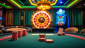 Experience high-stakes excitement at a polished poker table, embodying good88's elegance.