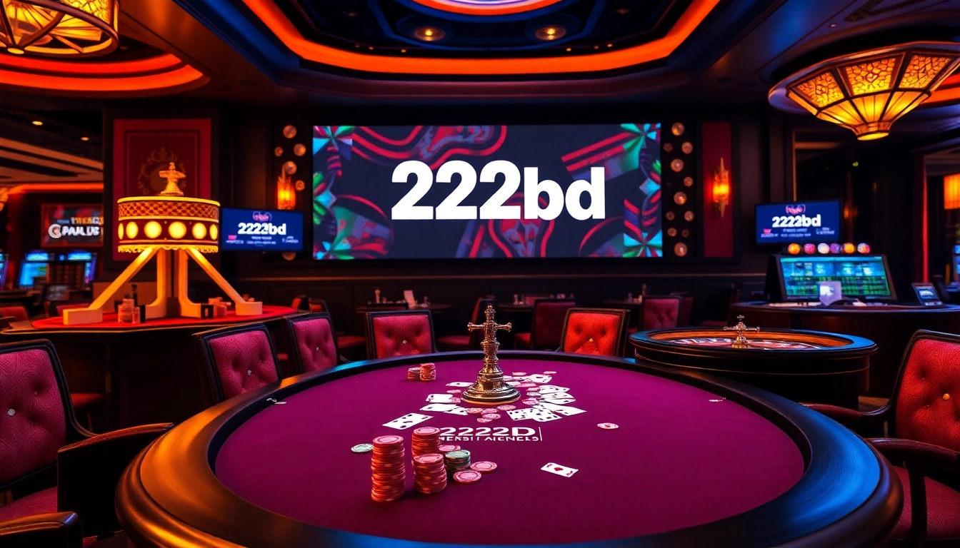 Players engaging in thrilling poker action at 222bd Casino with colorful chips and cards.