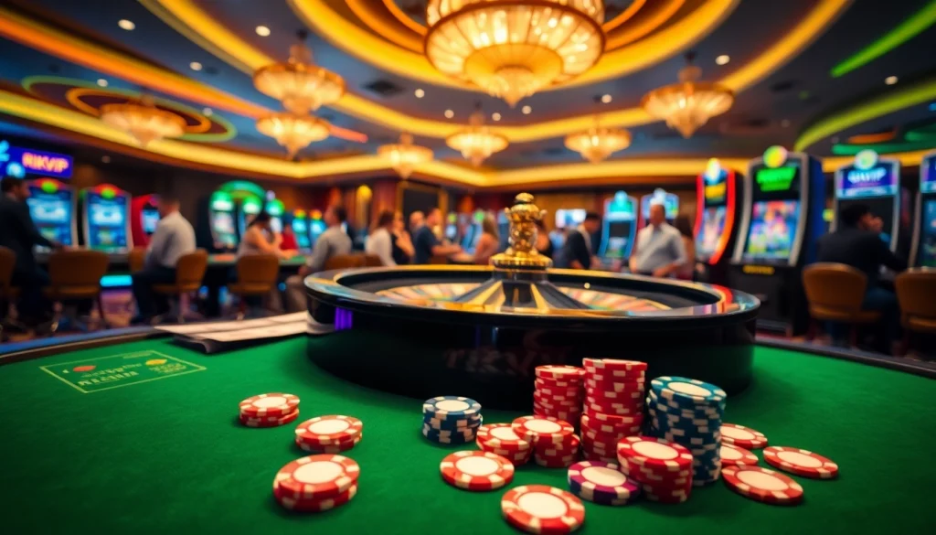 Experience the excitement of RIKVIP with vibrant poker games and luxury casino ambiance.