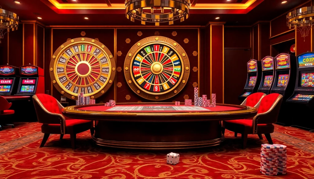 Experience the thrill of Cổng game Big88 with vibrant poker tables, chips, and exciting game elements.