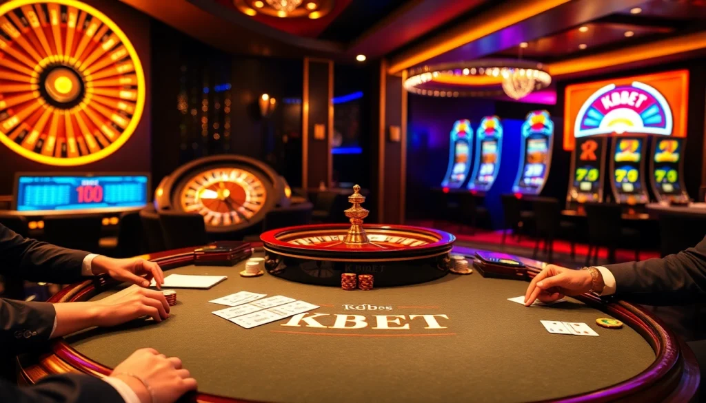 KBBET players engaging at a poker table, showcasing excitement and strategic betting.