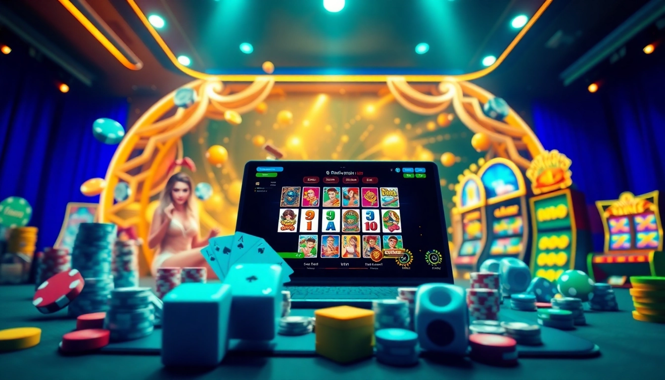 Engaging online gambling scene at tk88win.live with vibrant colors and digital gaming interface.