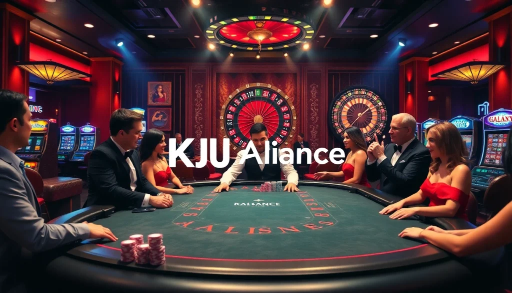 Experience high-stakes gaming at liên minh KJC with professional dealers and vibrant casino atmosphere