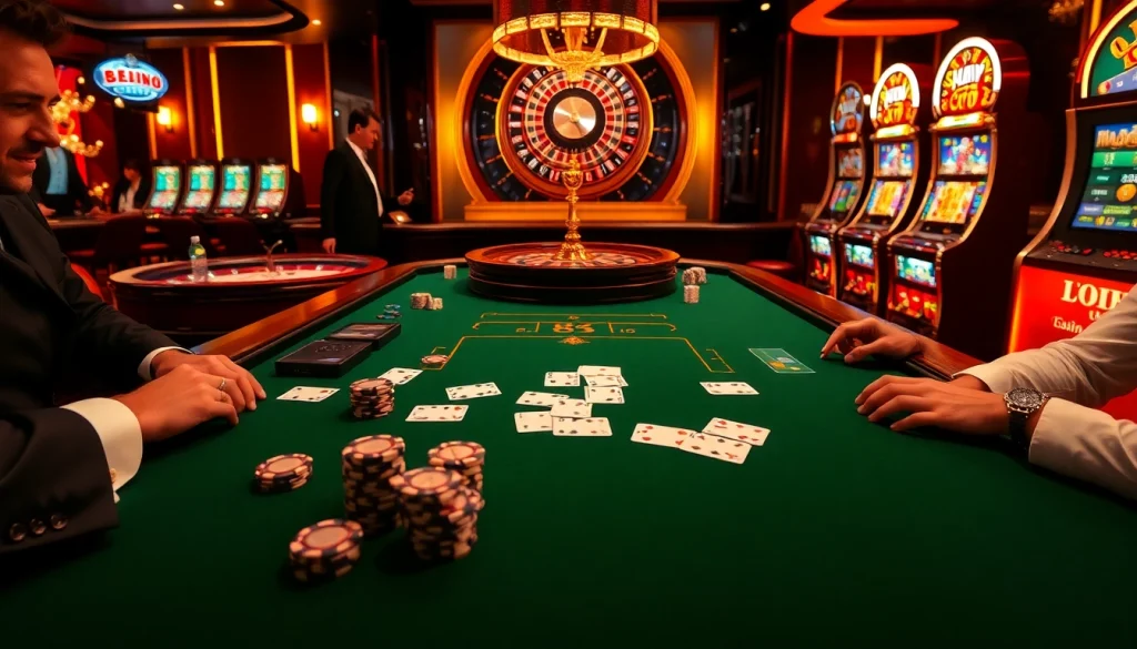 Gambling excitement at 88i with players engaged at a luxurious poker table.