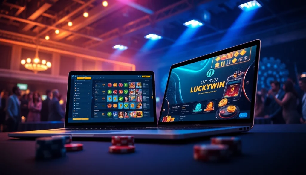 Dynamic Luckywin online casino platform interface showcasing exciting betting experience and community engagement.