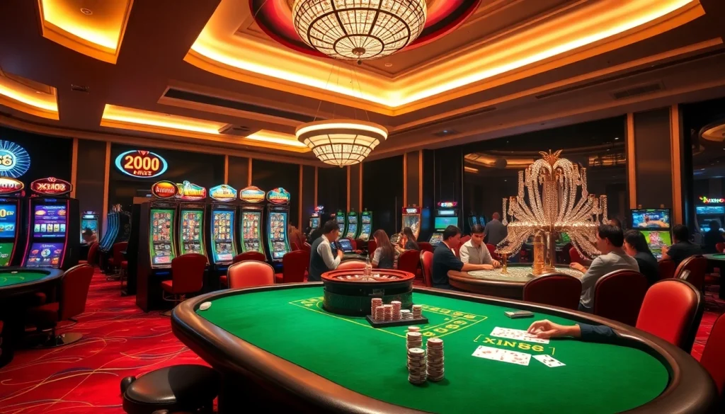 High-stakes poker action at a xin88 casino table with chips and cards.