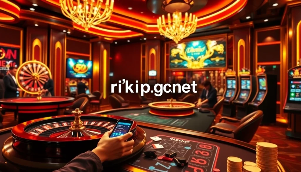 Experience the excitement of online gaming at rikvip.gb.net with a lavish virtual casino setup.