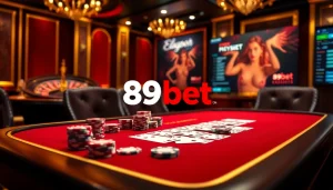 Enjoying a thrilling game at 89bet poker table, showcasing vibrant atmosphere and excitement.
