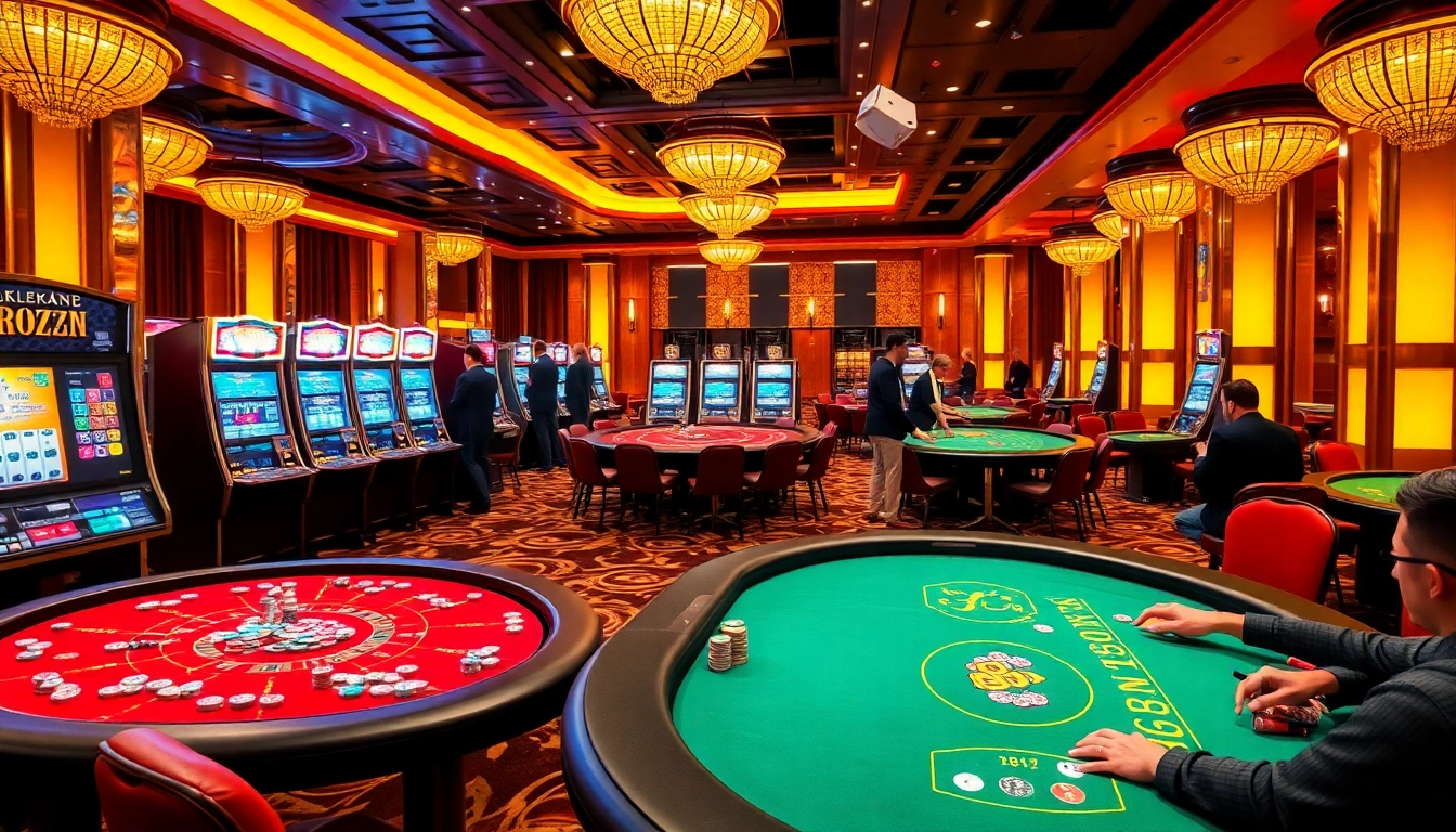Gamblers enjoy a thrilling experience at a professional casino featuring 88i tables and vibrant gaming action.