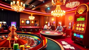 Experience Win55 excitement with players at a vibrant casino poker table under dazzling lights.