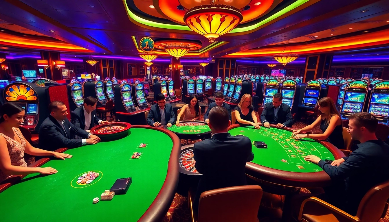 Experience the thrill of gambling at https://jun88pl.com/ with vibrant casino tables and eager players.