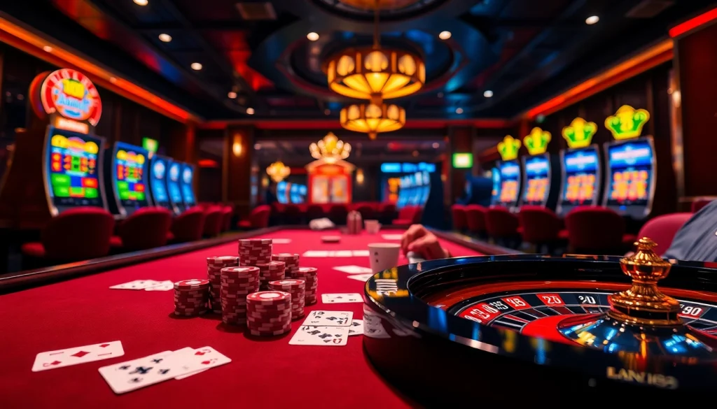 Experience the excitement of gambling at Nhà cái OK365 with vibrant casino elements.
