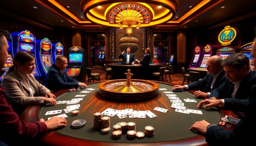 Engaged players at a high-stakes poker table enjoying the exciting experience of 789club.