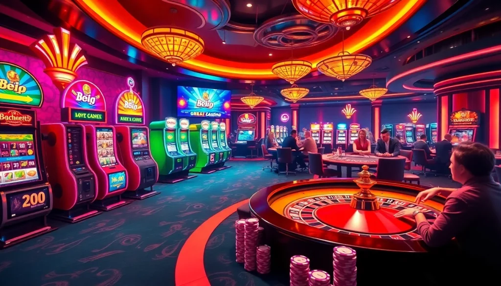 Enjoy thrilling casino action at mb66.nyc featuring vibrant slot machines and poker tables.