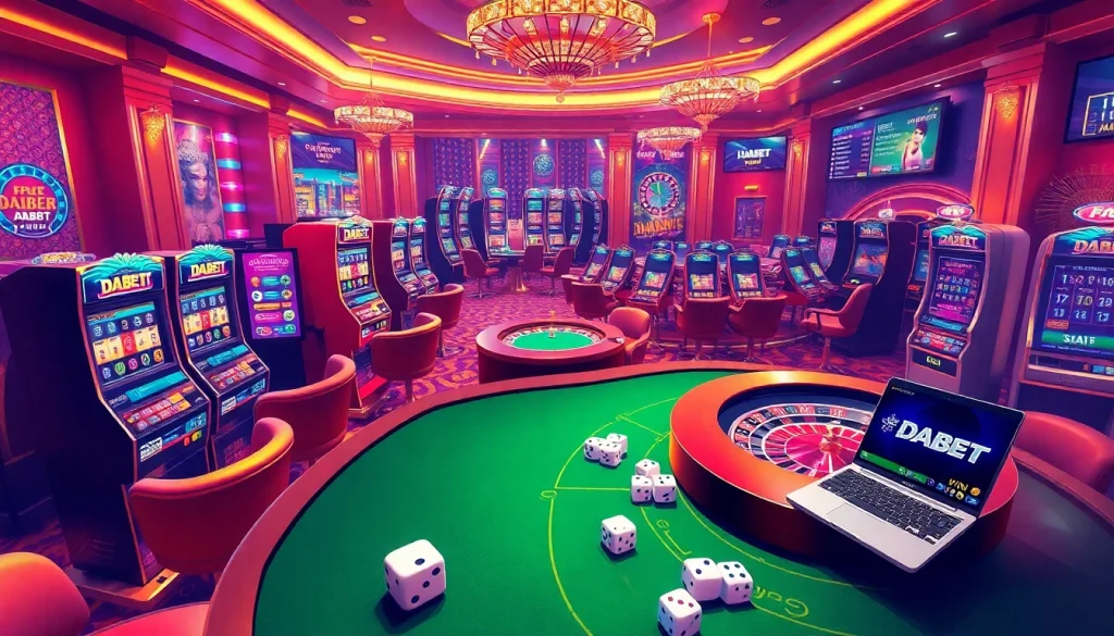 Experience the excitement of online gaming at https://dabet.homes with vibrant casino tables and slots.