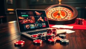 Engage in thrilling online gambling with link vào 88i featuring luxury casino visuals and vibrant poker chips.