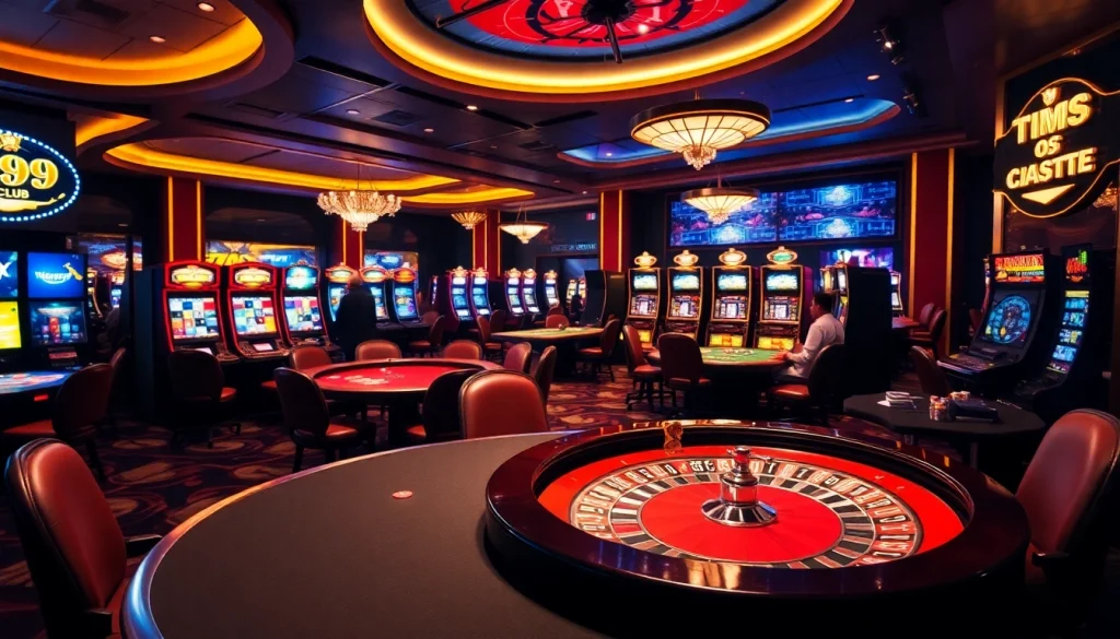 Experience thrilling gameplay at the 789 club with vibrant casino tables and engaging slot machines.