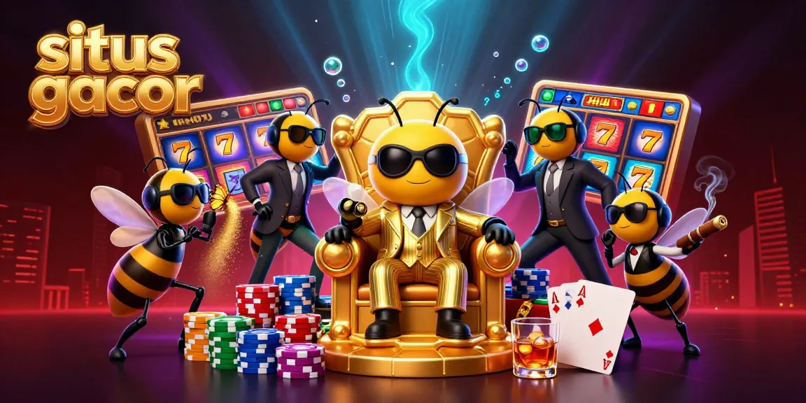 Experience situs gacor with an action-packed scene of a bumblebee mob boss and vibrant casino elements.