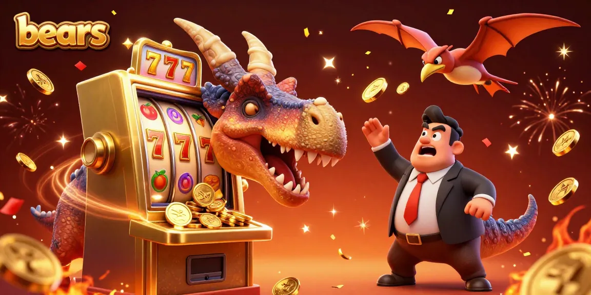 Bears celebrate a jackpot win with dramatic visuals in a vibrant casino scene.