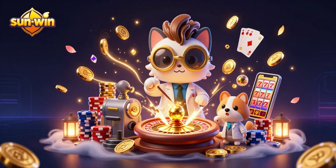 Engage with sun-win's thrilling casino adventure featuring dynamic golden coins and animated casino elements.