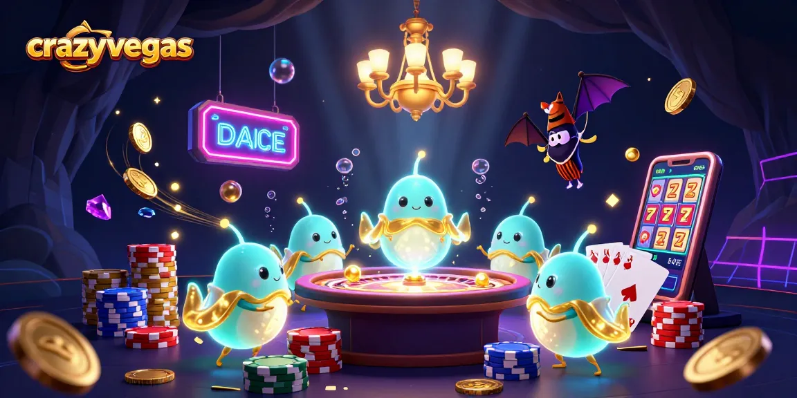 Experience the excitement of crazyvegas with glowing glowworms and a bat dealer in a vibrant cave casino